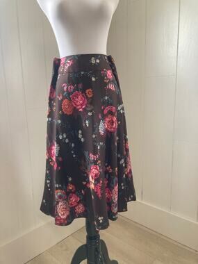 Pendleton Silk & Wool Blend Floral Midi Skirt, Size 4